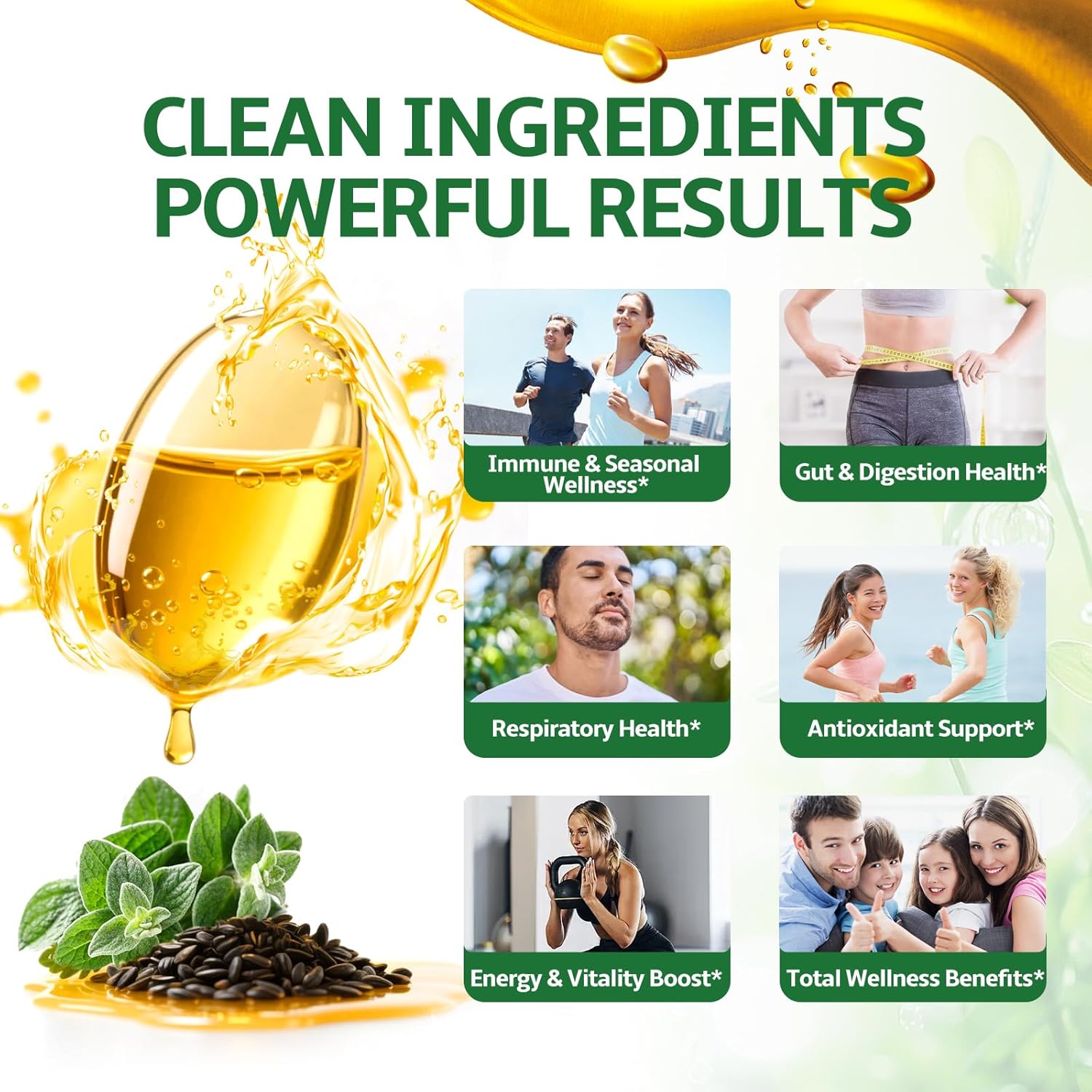 Oil of Oregano Softgels,300 Count, 4-in-1 Oil of Oregano with Black Seed Oil, Moringa & Vitamin D3 for Immune Support, Oregano Oil Capsules Organic, Carvacrol & Thymoquinone, Non-GMO